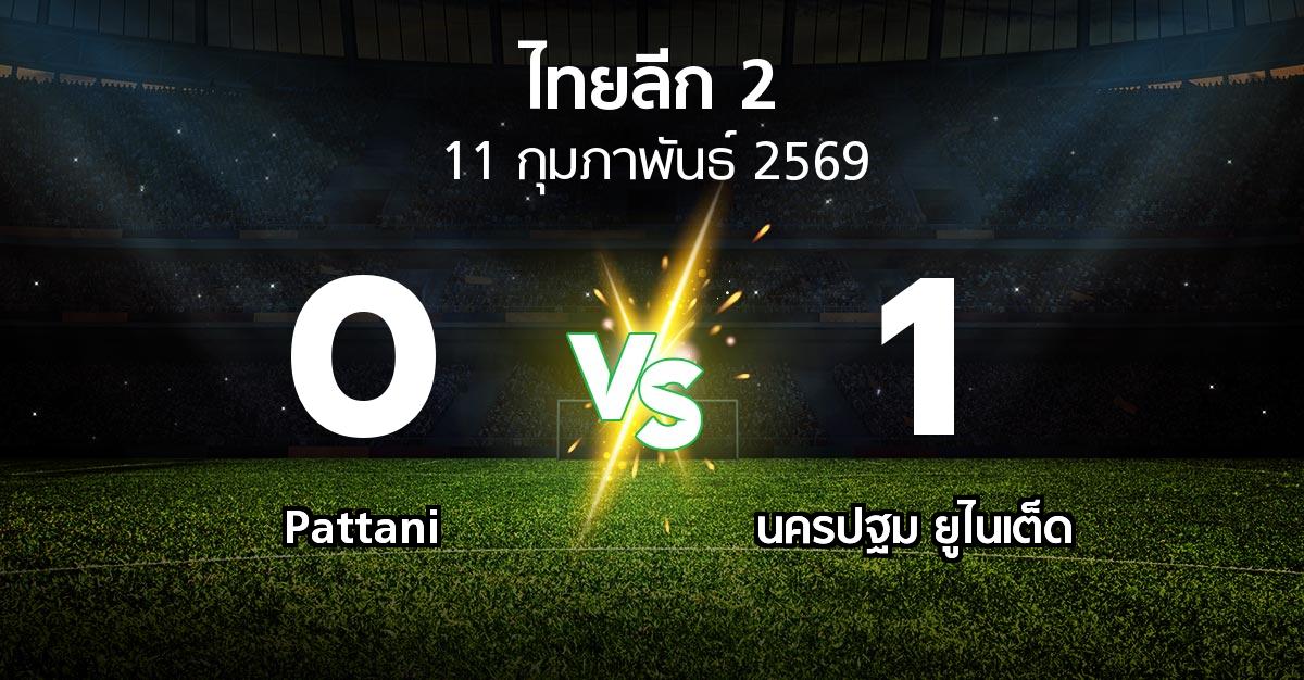ผลบอล : Pattani vs นครปฐม ยูไนเต็ด (ไทยลีก 2 2025-2026)