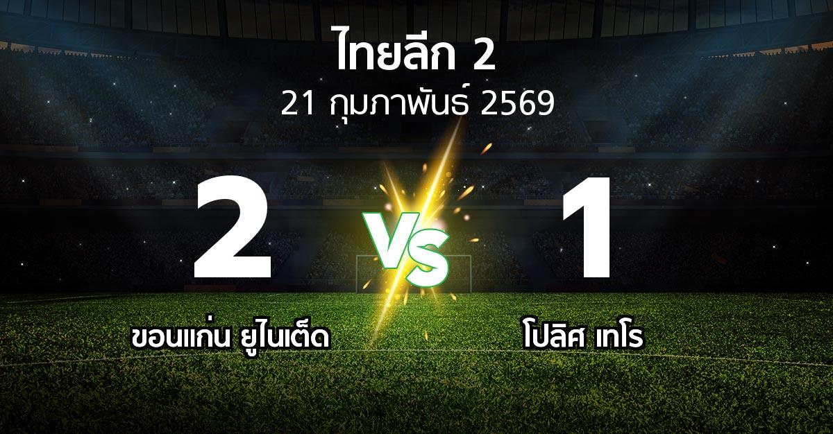 ผลบอล : ขอนแก่น ยูไนเต็ด vs โปลิศ เทโร (ไทยลีก 2 2025-2026)