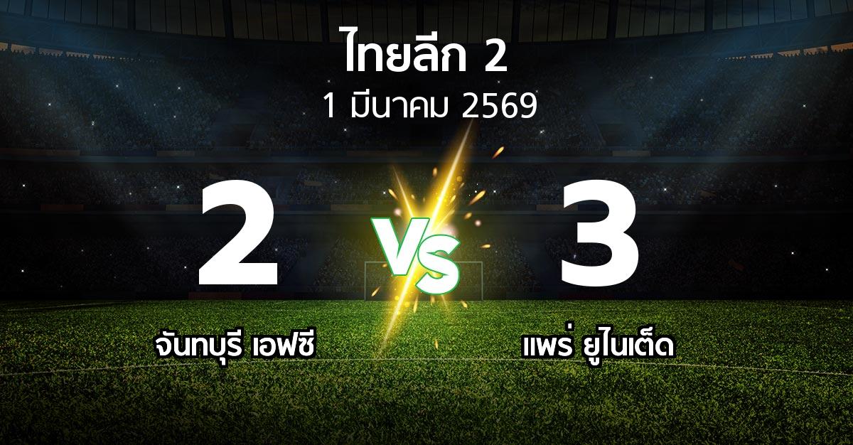ผลบอล : จันทบุรี เอฟซี vs แพร่ ยูไนเต็ด (ไทยลีก 2 2025-2026)