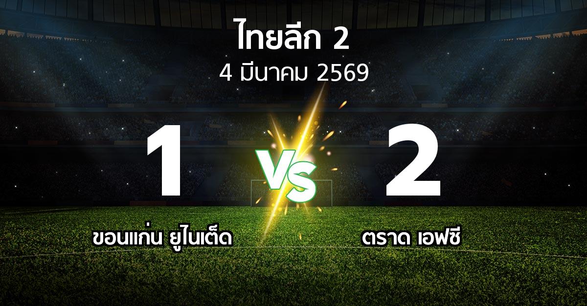 ผลบอล : ขอนแก่น ยูไนเต็ด vs ตราด เอฟซี (ไทยลีก 2 2025-2026)