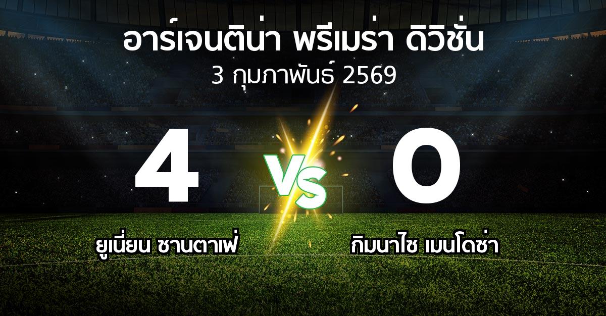 ผลบอล : ยูเนี่ยน ซานตาเฟ่ vs กิมนาไซ เมนโดซ่า (อาร์เจนติน่า-พรีเมร่า-ดิวิชั่น 2026)