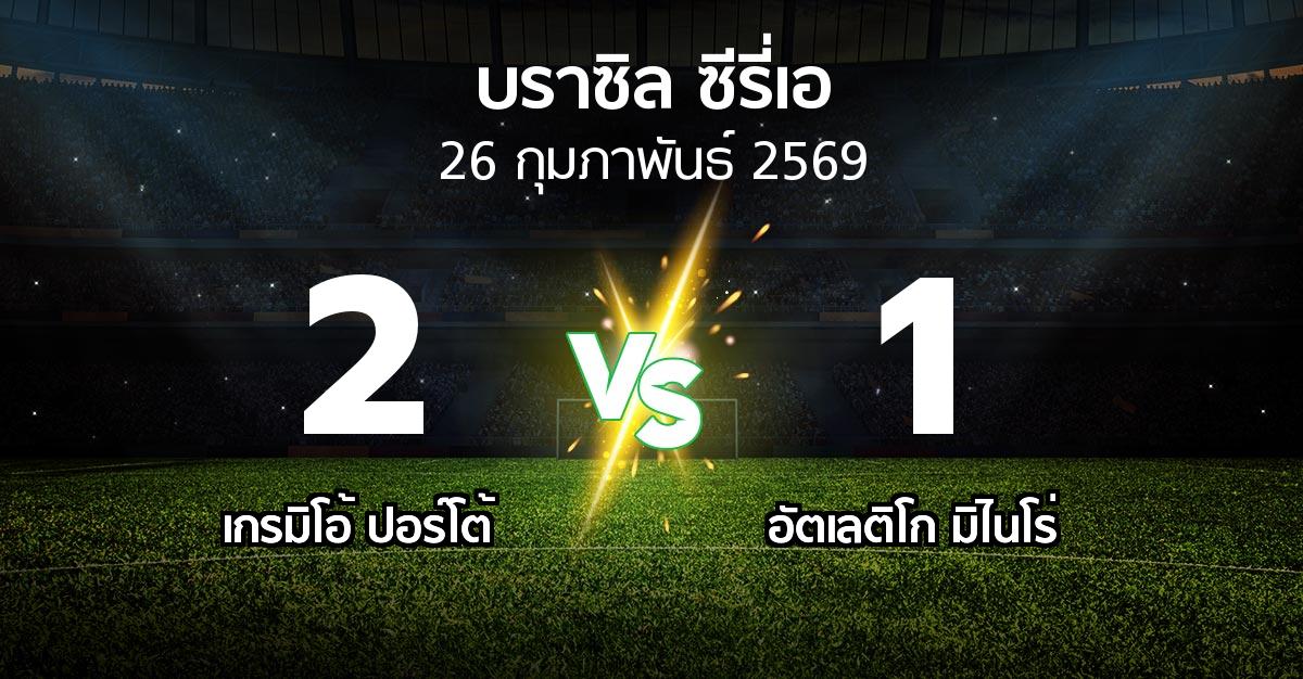 ผลบอล : เกรมิโอ้ ปอร์โต้ vs อัตเลติโก มิไนโร่ (บราซิล-ซีรี่เอ 2026)