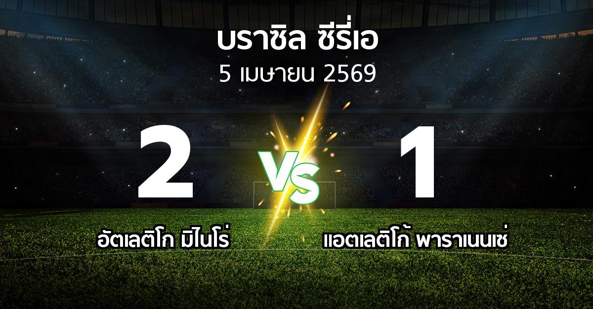 ผลบอล : อัตเลติโก มิไนโร่ vs แอตเลติโก้ พาราเนนเซ่ (บราซิล-ซีรี่เอ 2026)
