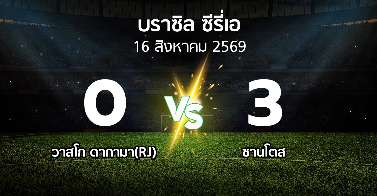 ผลบอล : วาสโก ดากามา(RJ) vs ซานโตส (บราซิล-ซีรี่เอ 2026)