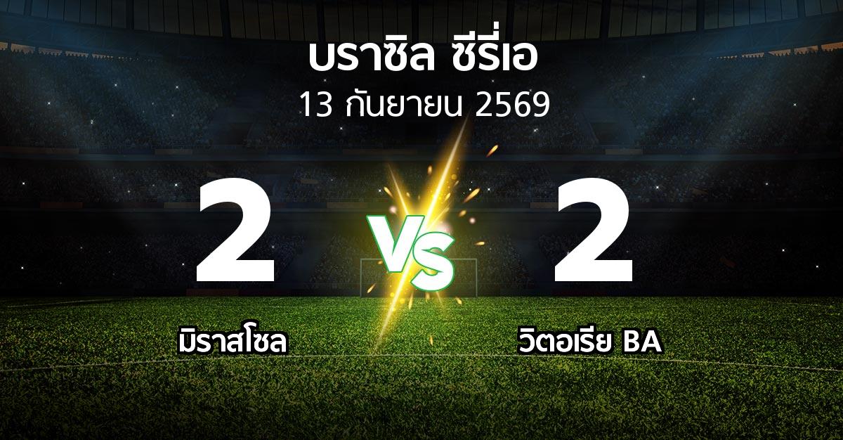 ผลบอล : มิราสโซล vs วิตอเรีย BA (บราซิล-ซีรี่เอ 2026)
