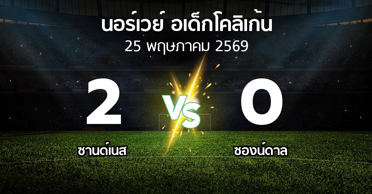 ผลบอล : ซานด์เนส vs ซองน์ดาล (นอร์เวย์-อเด็กโคลิเก้น 2026)