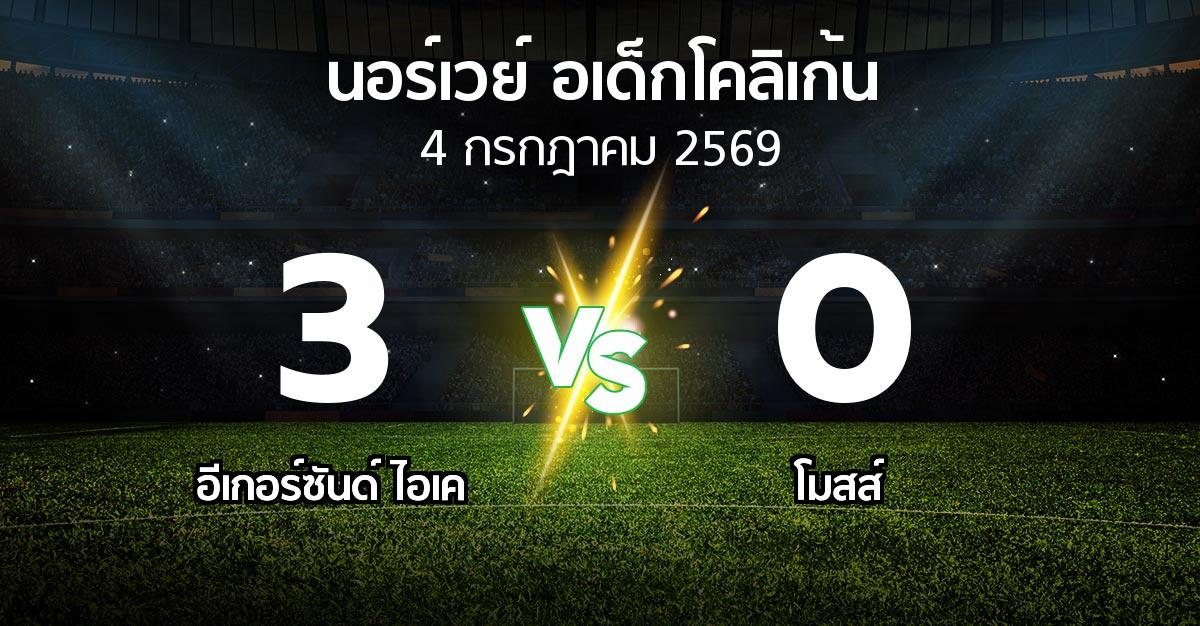 ผลบอล : อีเกอร์ซันด์ ไอเค vs โมสส์ (นอร์เวย์-อเด็กโคลิเก้น 2026)