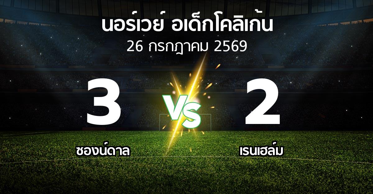 ผลบอล : ซองน์ดาล vs เรนเฮล์ม (นอร์เวย์-อเด็กโคลิเก้น 2026)