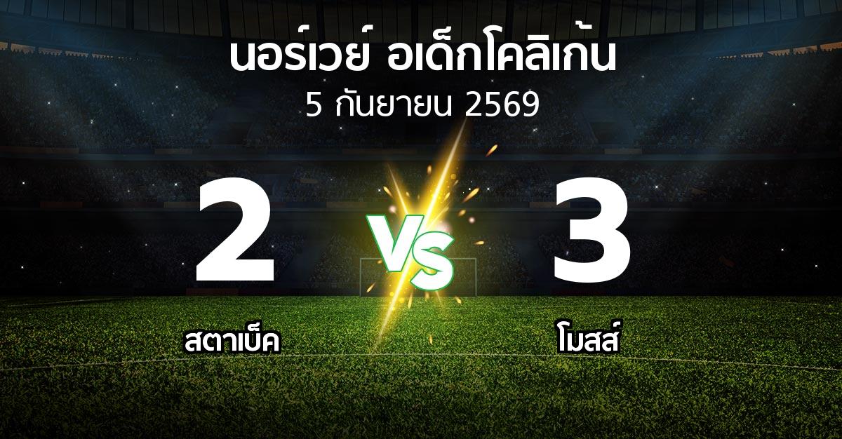 ผลบอล : สตาเบ็ค vs โมสส์ (นอร์เวย์-อเด็กโคลิเก้น 2026)