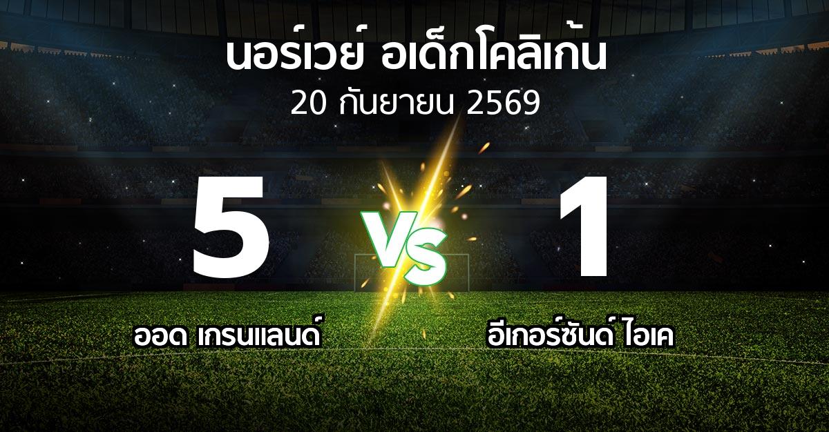 ผลบอล : ออด เกรนแลนด์ vs อีเกอร์ซันด์ ไอเค (นอร์เวย์-อเด็กโคลิเก้น 2026)