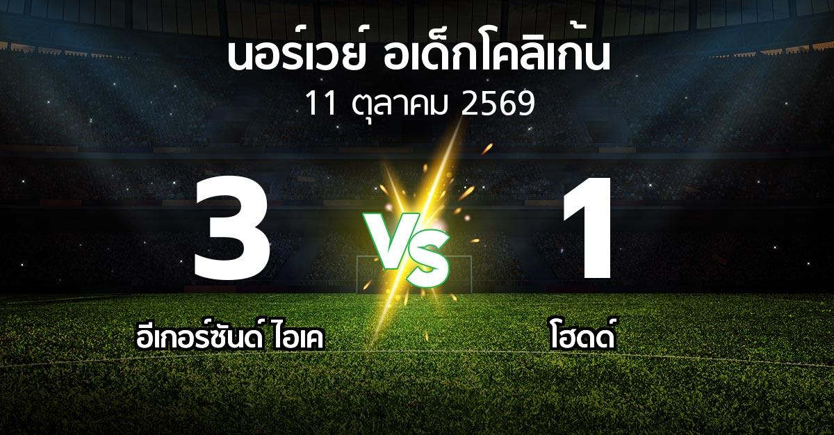 ผลบอล : อีเกอร์ซันด์ ไอเค vs โฮดด์ (นอร์เวย์-อเด็กโคลิเก้น 2026)