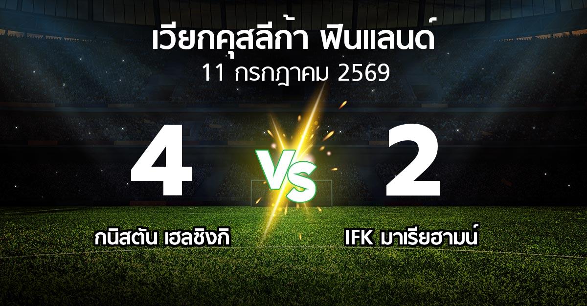 ผลบอล : กนิสตัน เฮลซิงกิ vs IFK มาเรียฮามน์ (เวียกคุสลีก้า-ฟินแลนด์ 2026)