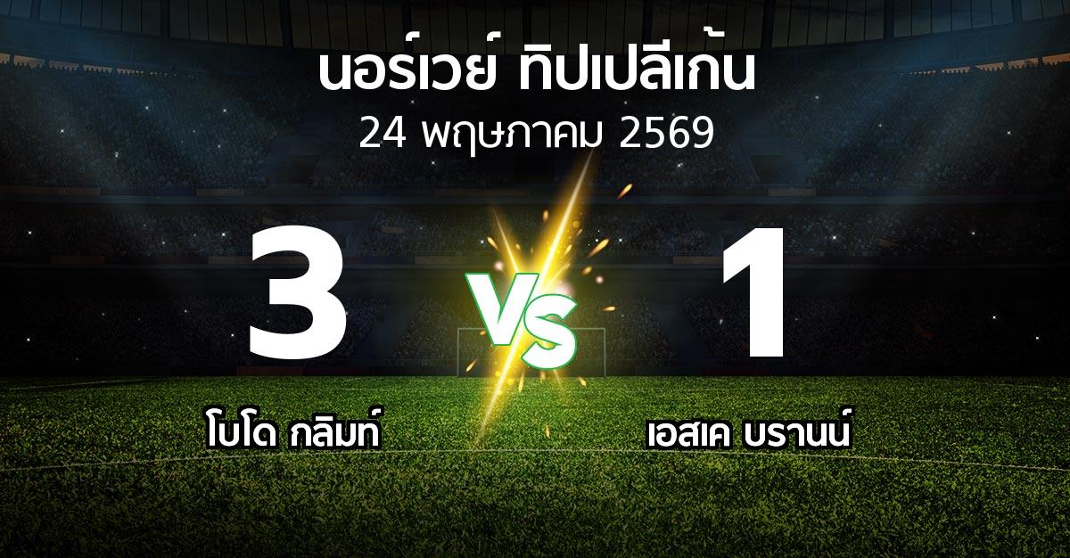 ผลบอล : โบโด กลิมท์ vs เอสเค บรานน์ (นอร์เวย์-ทิปเปลีเก้น 2026)