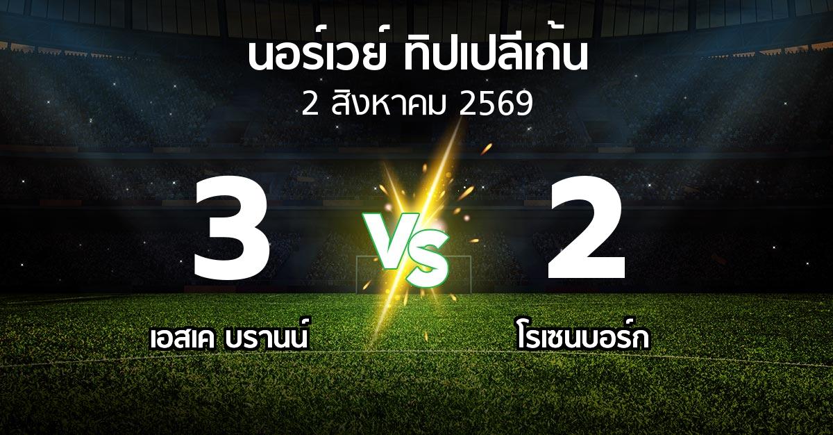 ผลบอล : เอสเค บรานน์ vs โรเซนบอร์ก (นอร์เวย์-ทิปเปลีเก้น 2026)