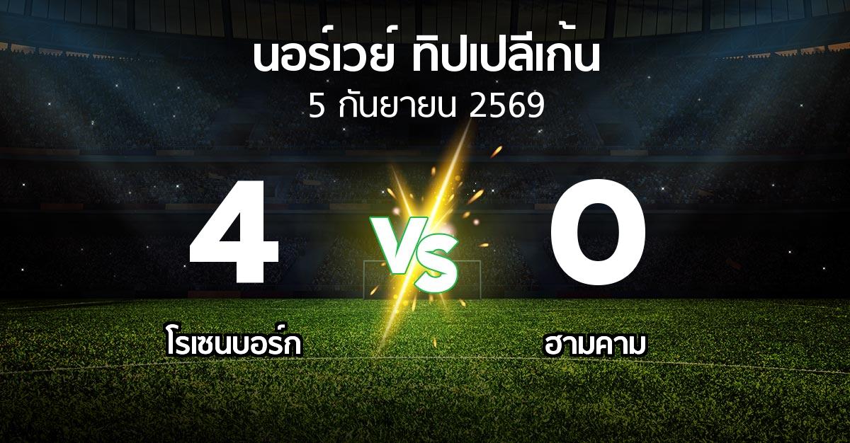 ผลบอล : โรเซนบอร์ก vs ฮามคาม (นอร์เวย์-ทิปเปลีเก้น 2026)