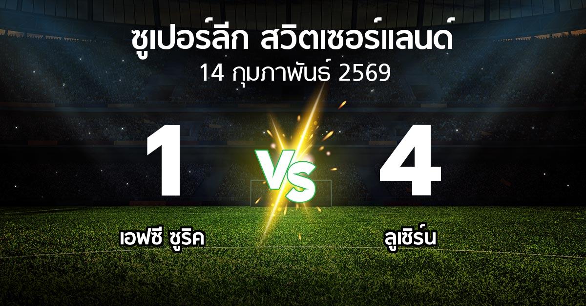 ผลบอล : เอฟซี ซูริค vs ลูเซิร์น (ซูเปอร์ลีก-สวิตเซอร์แลนด์ 2025-2026)