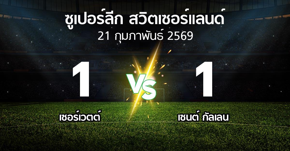 ผลบอล : เซอร์เวตต์ vs เซนต์ กัลเลน (ซูเปอร์ลีก-สวิตเซอร์แลนด์ 2025-2026)