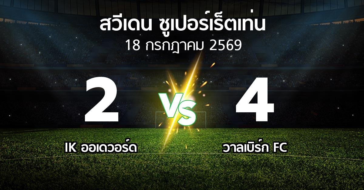 ผลบอล : IK ออเดวอร์ด vs วาลเบิร์ก FC (สวีเดน-ซูเปอร์เร็ตเท่น 2026)