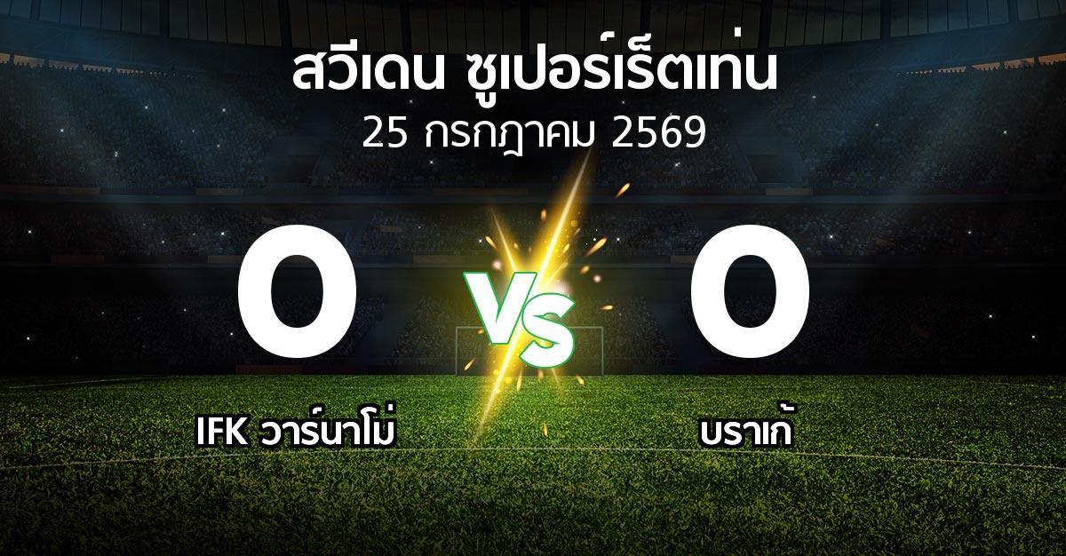 ผลบอล : IFK วาร์นาโม่ vs บราเก้ (สวีเดน-ซูเปอร์เร็ตเท่น 2026)