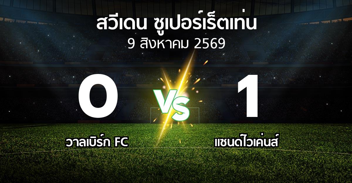 ผลบอล : วาลเบิร์ก FC vs แซนด์ไวเค่นส์ (สวีเดน-ซูเปอร์เร็ตเท่น 2026)