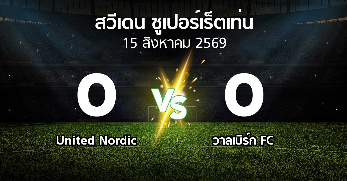 ผลบอล : United Nordic vs วาลเบิร์ก FC (สวีเดน-ซูเปอร์เร็ตเท่น 2026)