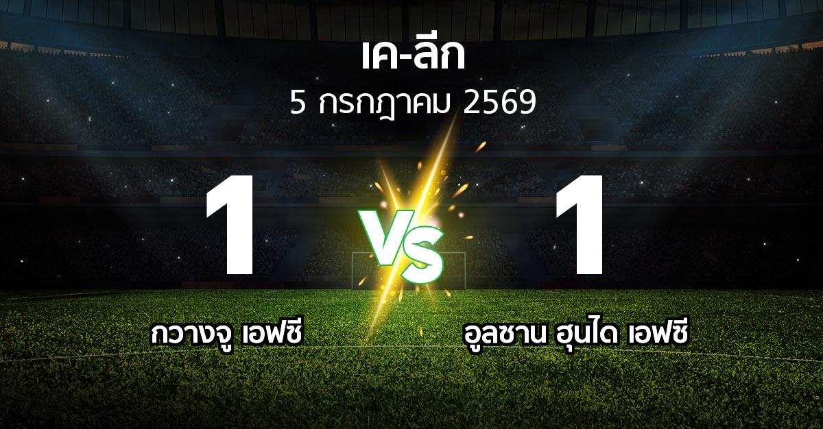 ผลบอล : กวางจู เอฟซี vs อูลซาน ฮุนได เอฟซี (เค-ลีก 2026)