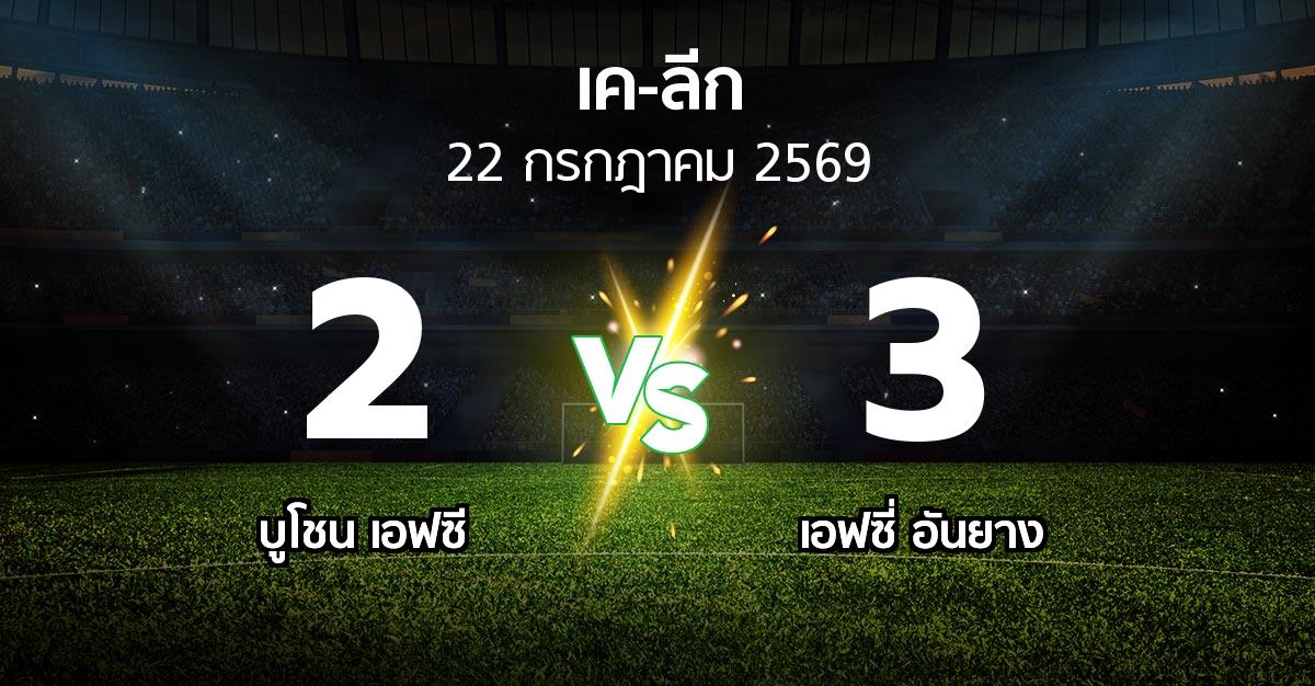 ผลบอล : บูโชน เอฟซี vs เอฟซี่ อันยาง (เค-ลีก 2026)