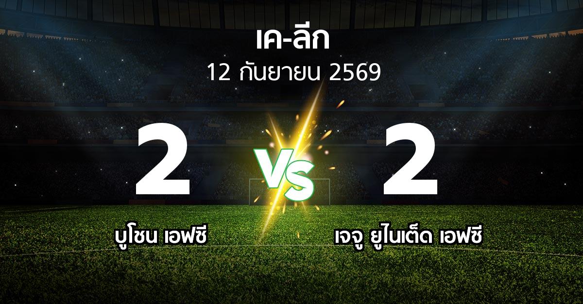 ผลบอล : บูโชน เอฟซี vs เจจู ยูไนเต็ด เอฟซี (เค-ลีก 2026)