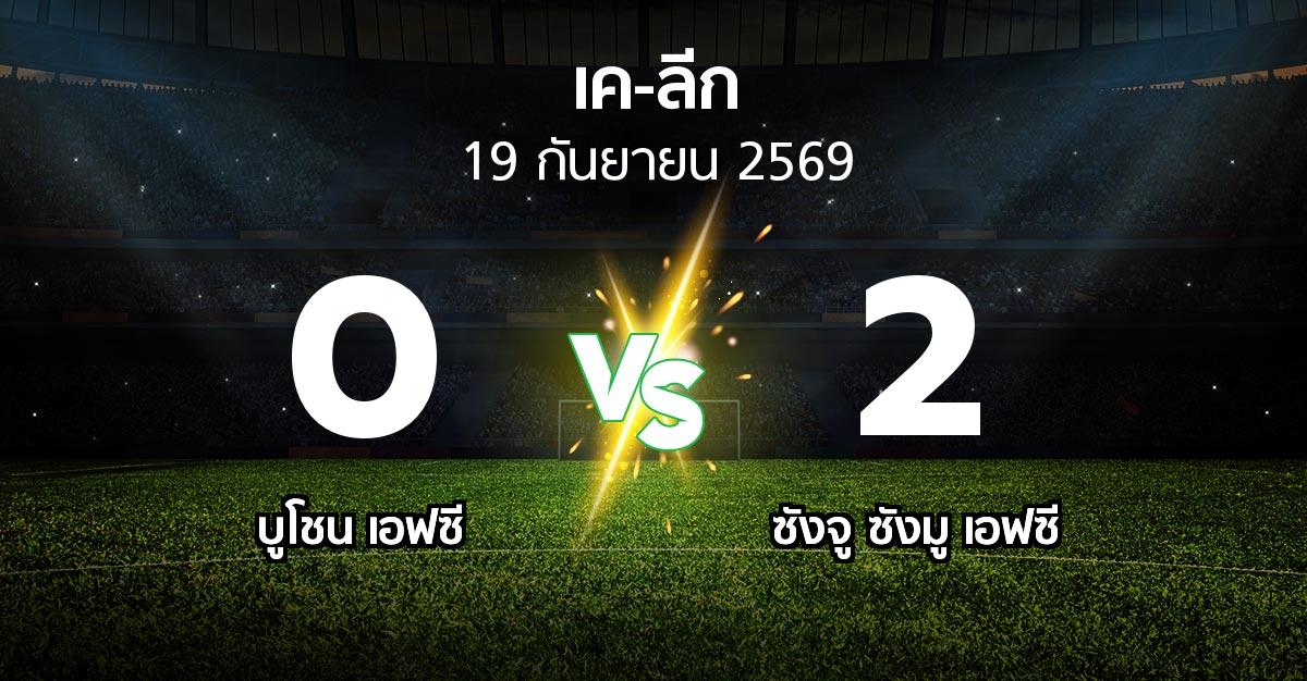 ผลบอล : บูโชน เอฟซี vs ซังจู ซังมู เอฟซี (เค-ลีก 2026)
