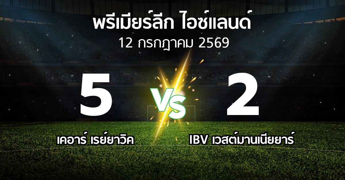 ผลบอล : เคอาร์ เรย์ยาวิค vs IBV เวสต์มานเนียยาร์ (พรีเมียร์ลีก-ไอซ์แลนด์ 2026)