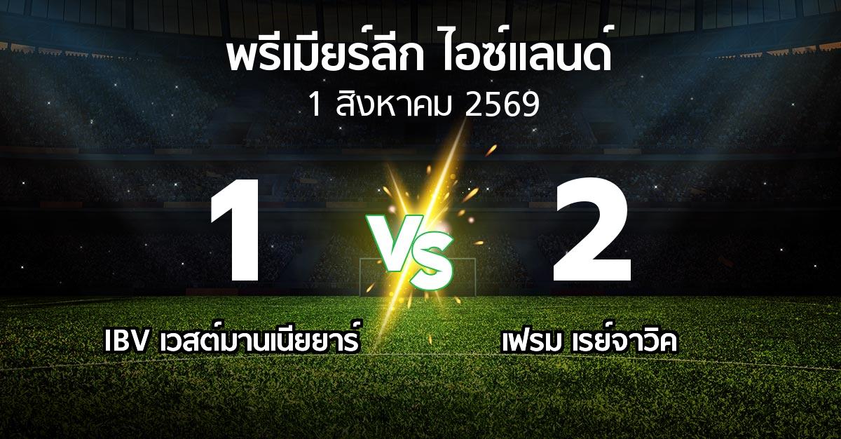 ผลบอล : IBV เวสต์มานเนียยาร์ vs เฟรม เรย์จาวิค (พรีเมียร์ลีก-ไอซ์แลนด์ 2026)