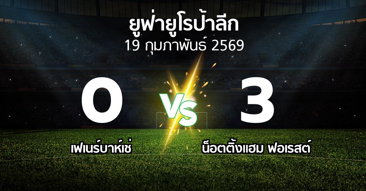 ผลบอล : เฟเนร์บาห์เช่ vs น็อตติ้งแฮม ฟอเรสต์ (ยูฟ่า ยูโรป้าลีก 2025-2026)