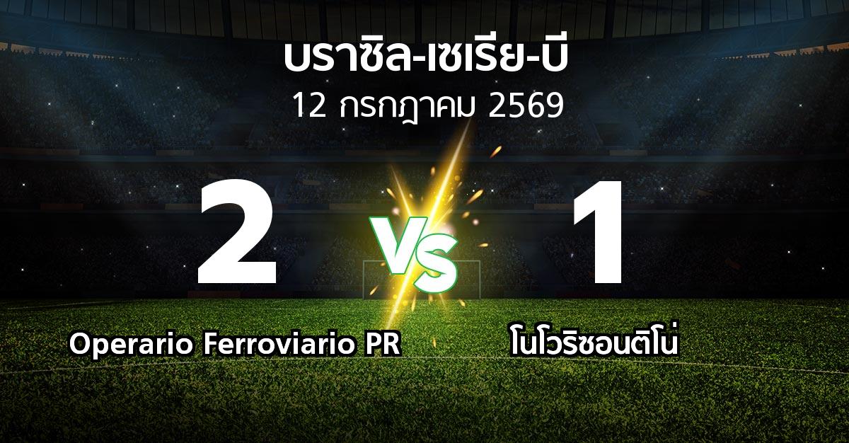 ผลบอล : Operario Ferroviario PR vs โนโวริซอนติโน่ (บราซิล-เซเรีย-บี 2026)
