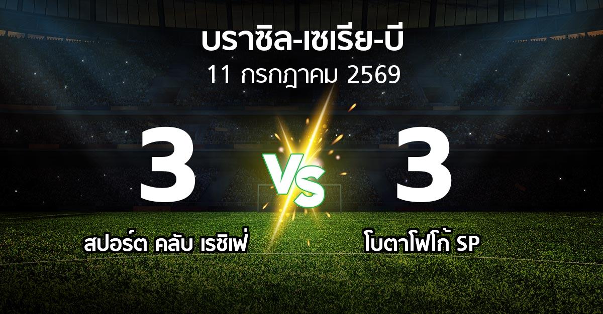 ผลบอล : สปอร์ต คลับ เรซิเฟ่ vs โบตาโฟโก้ SP (บราซิล-เซเรีย-บี 2026)