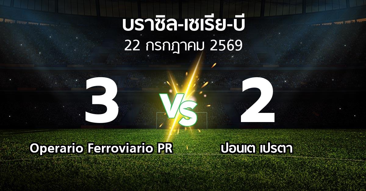 ผลบอล : Operario Ferroviario PR vs ปอนเต เปรตา (บราซิล-เซเรีย-บี 2026)