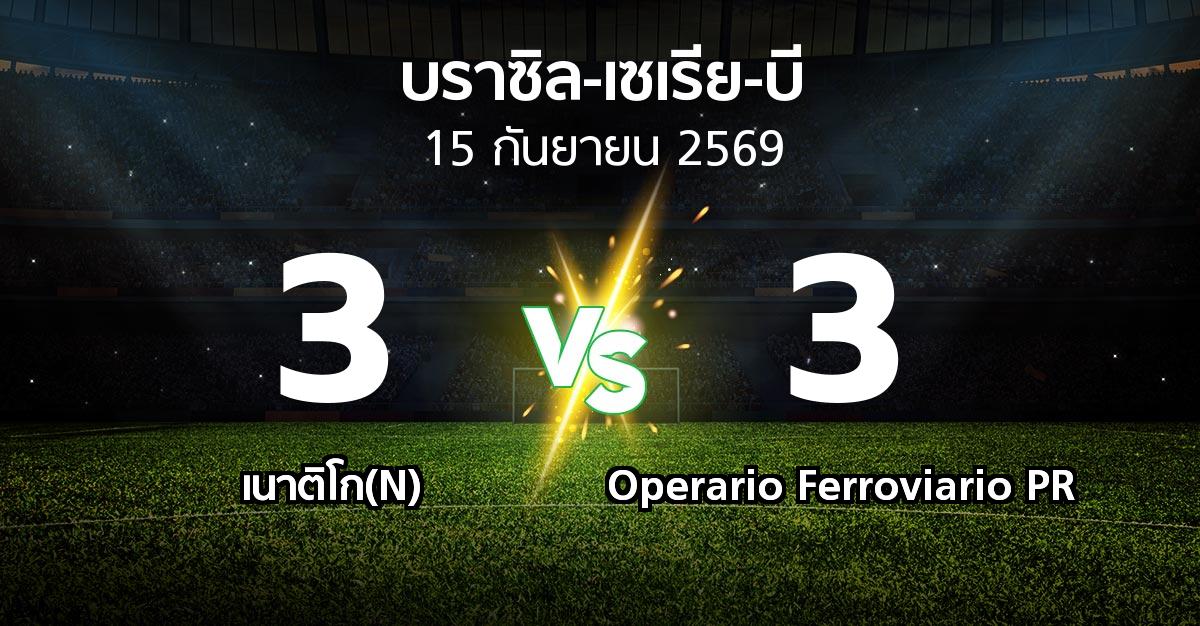 ผลบอล : เนาติโก(N) vs Operario Ferroviario PR (บราซิล-เซเรีย-บี 2026)