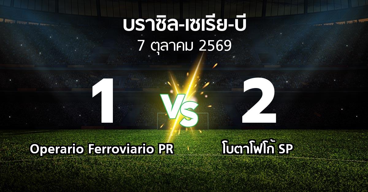 ผลบอล : Operario Ferroviario PR vs โบตาโฟโก้ SP (บราซิล-เซเรีย-บี 2026)
