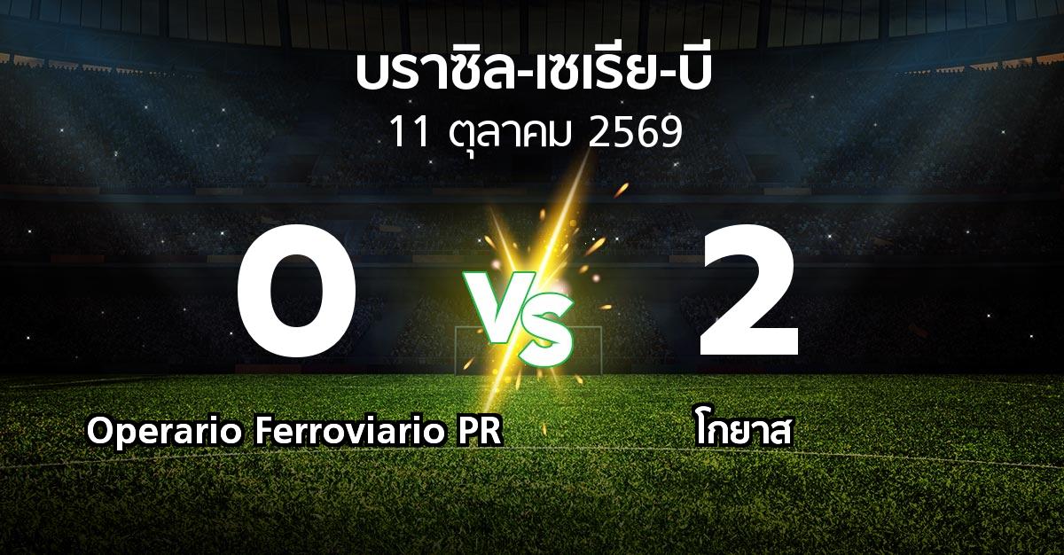 ผลบอล : Operario Ferroviario PR vs โกยาส (บราซิล-เซเรีย-บี 2026)