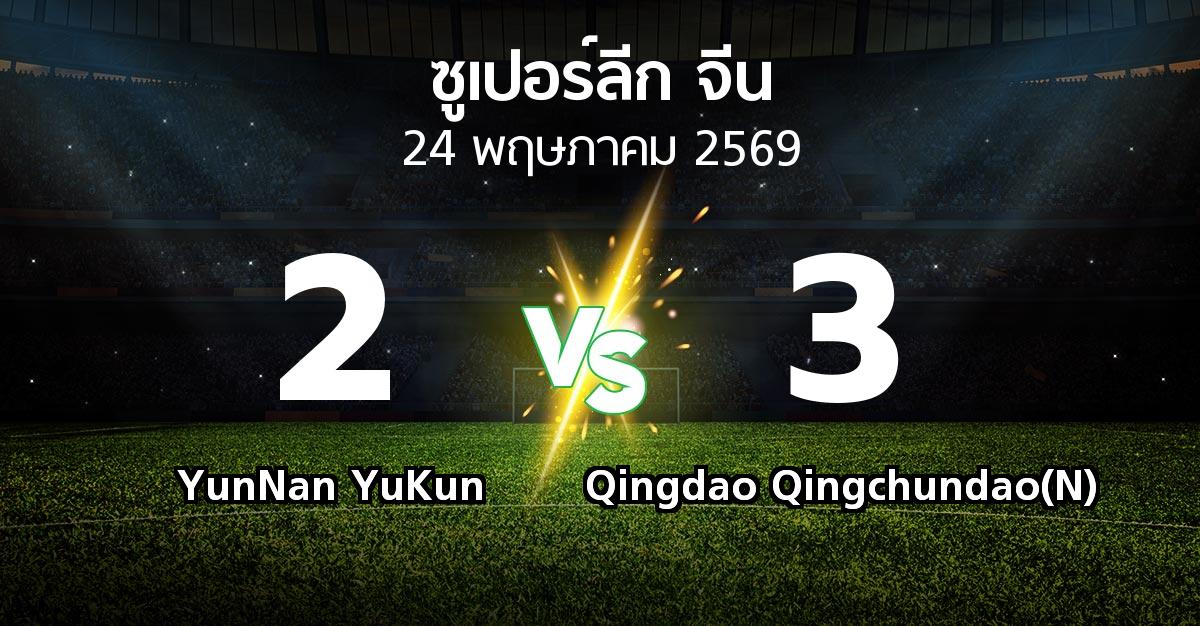 ผลบอล : YunNan YuKun vs Qingdao Qingchundao(N) (ซูเปอร์ลีกจีน 2026)