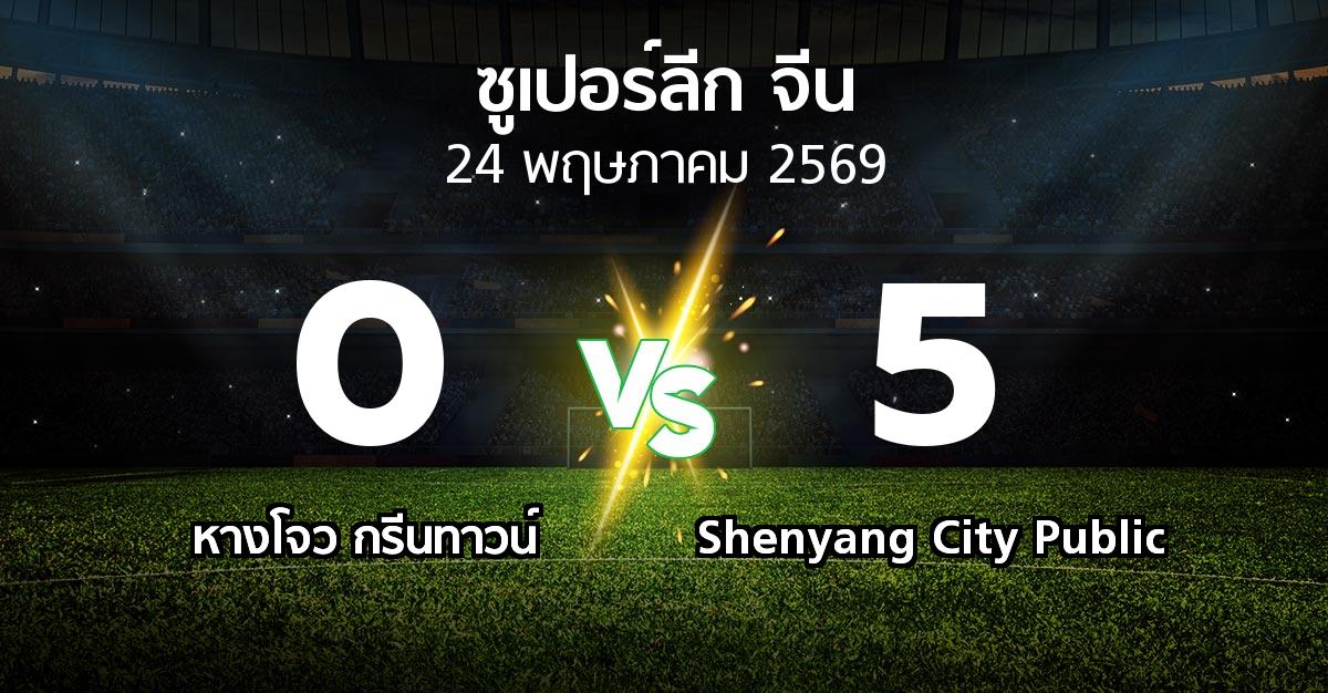 ผลบอล : หางโจว กรีนทาวน์ vs Shenyang City Public (ซูเปอร์ลีกจีน 2026)
