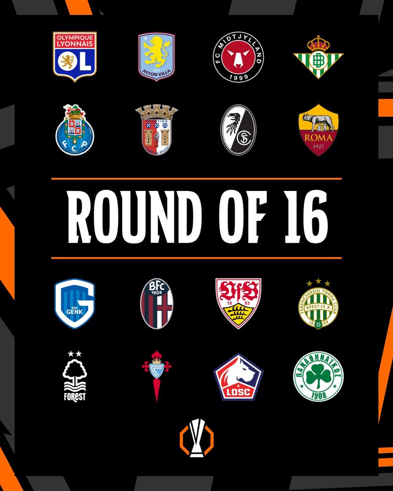 รายชื่อทีมเข้ารอบยูโรปา