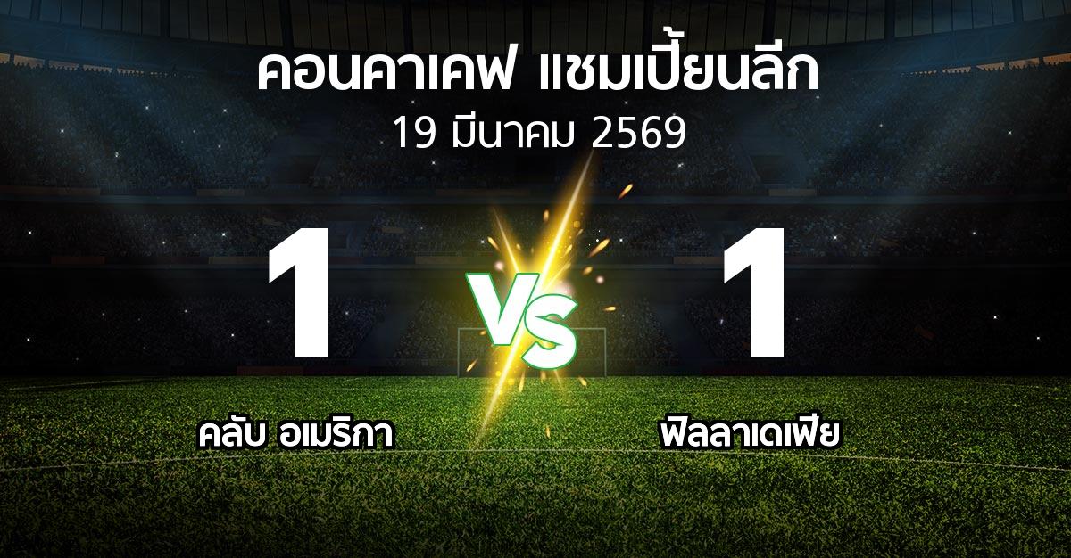ผลบอล : คลับ อเมริกา vs ฟิลลาเดเฟีย (คอนคาเคฟ-แชมเปี้ยนลีก 2026)