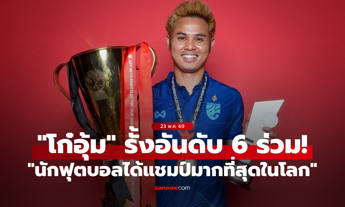สถิติชี้ชัด! "ธีราทร" รั้งอันดับ 6 ของโลก "นักฟุตบอลที่ได้ถ้วยแชมป์มากที่สุด"