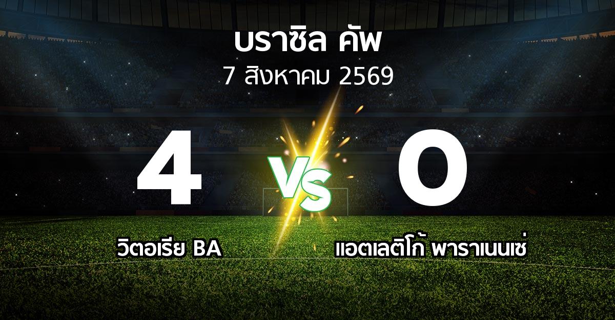 ผลบอล : วิตอเรีย BA vs แอตเลติโก้ พาราเนนเซ่ (บราซิล-คัพ 2026)