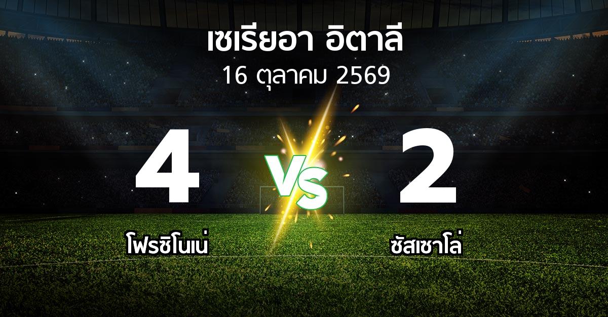 ผลบอล : โฟรซิโนเน่ vs ซัสเซาโล่ (เซเรีย อา 2026-2027)