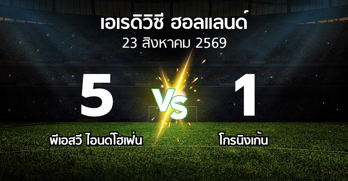 ผลบอล : พีเอสวี vs โกรนิงเก้น (เอเรดิวิซี่ ฮอลแลนด์ 2026-2027)
