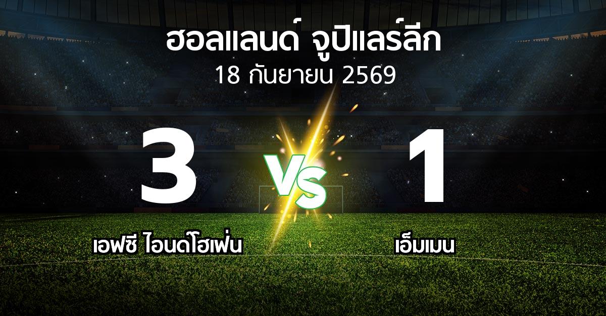 ผลบอล : เอฟซี ไอนด์โฮเฟ่น vs เอ็มเมน (ฮอลแลนด์-จูปิแลร์ลีก 2026-2027)