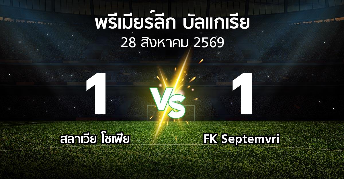 ผลบอล : สลาเวีย โซเฟีย vs FK Septemvri (พรีเมียร์ลีก-บัลแกเรีย 2026-2027)