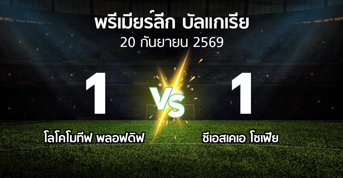 ผลบอล : โลโคโมทีฟ พลอฟดิฟ vs ซีเอสเคเอ โซเฟีย (พรีเมียร์ลีก-บัลแกเรีย 2026-2027)