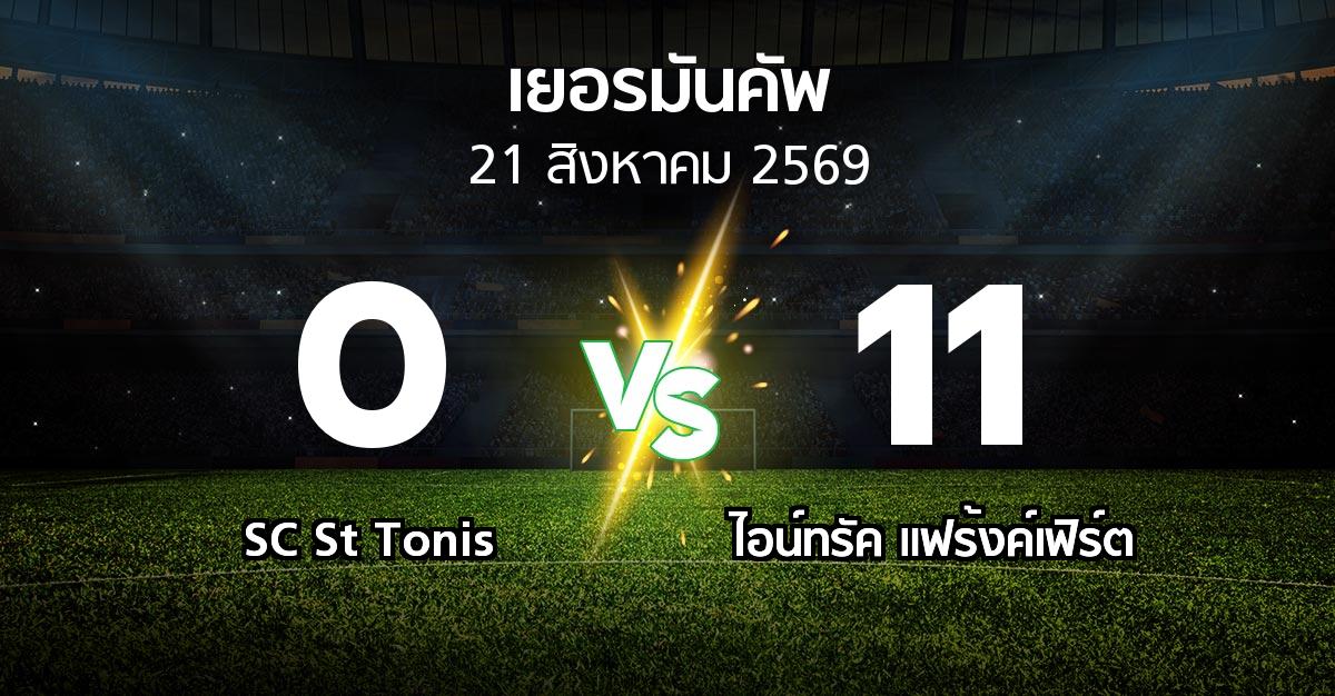 ผลบอล : SC St Tonis vs แฟร้งค์เฟิร์ต (เดเอฟเบ-โพคาล 2026-2027)